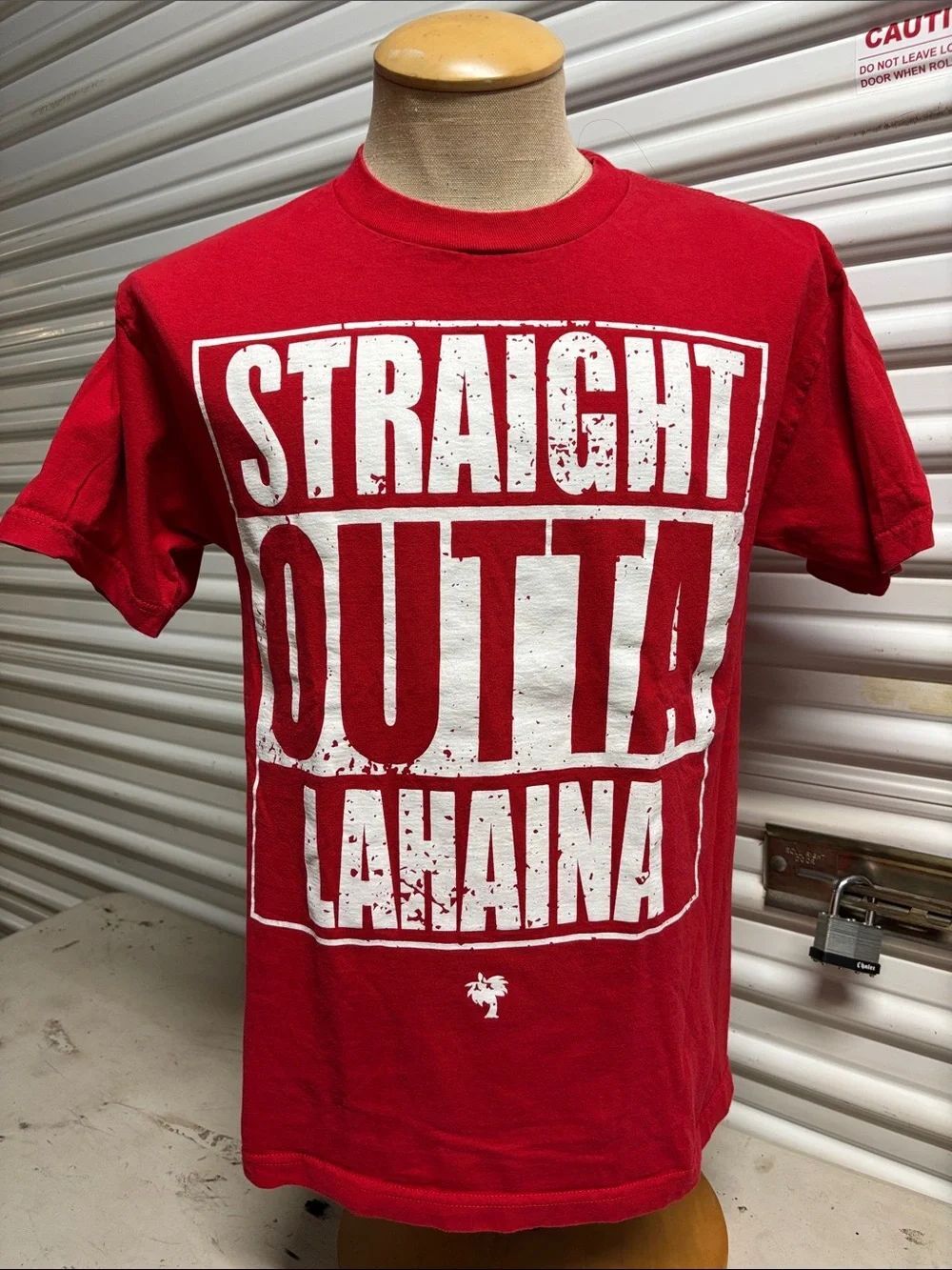 Straight Outta Lahaina Red Graphic Tee S